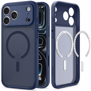Spigen Ultra Hybrid MagSafe dėklas iPhone 18 Pro / 17 Pro, tamsiai mėlynas