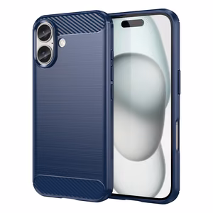 Carbon dėklas telefonui iPhone 16 Plus - mėlynas