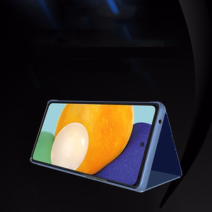 Clear View dėklas telefonui atverčiamas dėklas Samsung Galaxy A73 mėlyna