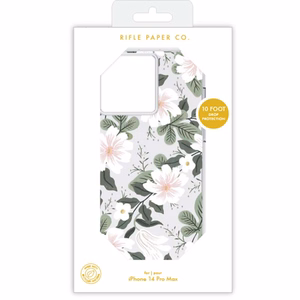 Rifle Paper Clear dėklas, skirtas iPhone 14 Pro Max, „Willow“ rašto