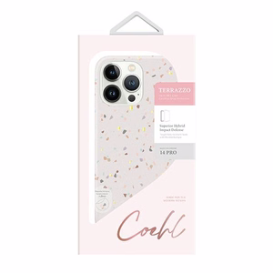 Uniq Coehl Terrazzo dėklas telefonui iPhone 14 Pro - smėlio