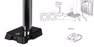 ARCTIC Z1 monitoriaus laikiklis su USB šakotuvu iki 34"/38" (matinis)