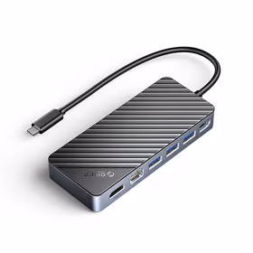 Orico OM28PR-G2 USB-C prijungimo stotelė su M.2 disko lizdu + 1 x USB-A 3.2 + 1x USB-C 3.2 + 2x USB-A 2.0 + 1x HDMI + 1x Ethernet - juoda