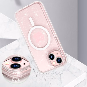 Tech-Protect FlexAir Hybrid MagSafe iPhone 15 dėklas - skaidrus su blizgučiais