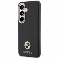 Guess dėklas Rhinestone Round Logo MagSafe for Samsung Galaxy S26 juodas