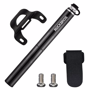 Rockbros JG-PB-004 lightweight bicycle pump with pressure gauge - black