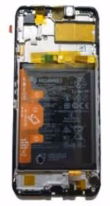 Ekranas Huawei P Smart 2021/Honor Y7a/Honor 10X Lite su lietimui jautriu stikliuku ir rėmeliu Midnight Black originalus (service pack)