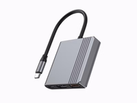 Gembird A-CM-COMBO3-05 USB C tipo 3 viename daugiaprievadis adapteris (USB prievadas + HDMI + USB-C vaizdo įrašymo įrenginys), kosminės pilkos spalvos
