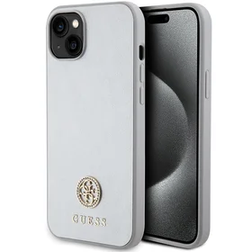 Guess GUHCP15MPS4DGPS iPhone 15 Plus 6.7" sidabrinis/sidabrinis kietas dėklas Strass Metalinis Logotipas