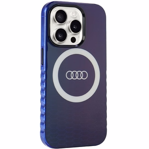 Audi IML Magnetinis dėklas su dideliu logotipu telefonui iPhone 15 Pro - mėlynas