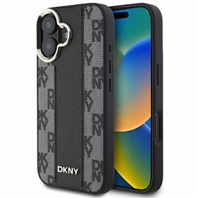 DKNY Languotas raštas magnetinis iPhone 16 Plus dėklas - juodas