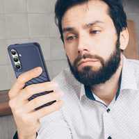 Thunder dėklas Samsung Galaxy S24 FE silikoninis šarvuotas dangtelis - mėlynas