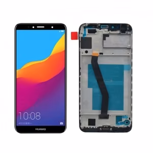 Ekranas skirtas Huawei Y6 2018 baltas su rėmeliu HQ