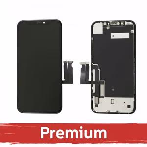 Ekranas skirtas iPhone XR juodas (INCELL su metaline skarda / Premium)