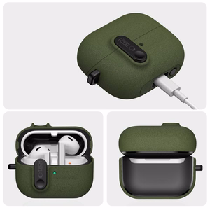 "Tech-Protect" plonas dėklas su kabliuku, skirtas "Samsung Galaxy Buds 3 / 3 FE / 3 Pro" - žalias
