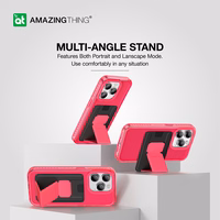 Amazing Thing Titan Pro Neon Mag piniginės dėklas 10FT IP156.7PTWPN Iphone 15 Pro Max rožinė su stovu