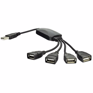 USB šakotuvas Akyga AK-AD-13 (4xUSB 2.0) juodas