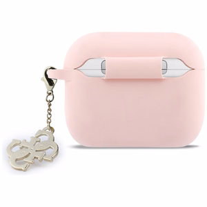 Guess Silikoninis 4G Charm Dėklas for AirPods Pro 3 rožinis