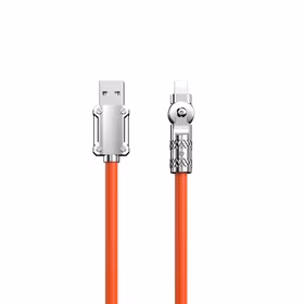 Dudao L24AL USB-A - Lightning kampinis kabelis su 180° pasukimu 30W 1m - oranžinis