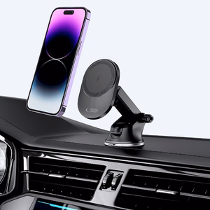 Tech-Protect MM15W-V1 automobilinis telefono laikiklis su MagSafe 15W belaidžiu įkrovikliu prietaisų skydeliui / oro angai - juodas