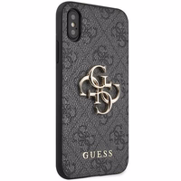 Guess 4G didelis metalinis logotipas dėklas telefonui iPhone X/XS - pilka