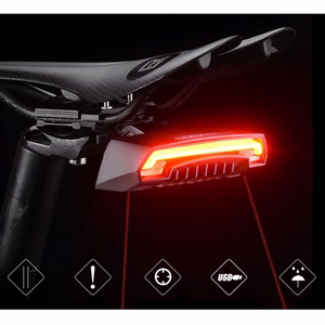 Rockbros LKWD-R1 galinis dviračio žibintas su lazeriu ir nuotolinio valdymo pultu + Micro USB - USB-A laidas - juodas