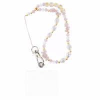 HAPPY telefono dirželis, pakabukas / virvelės ilgis 44 cm (22 cm kilpoje) / ant rankos – šviesiai rožinis