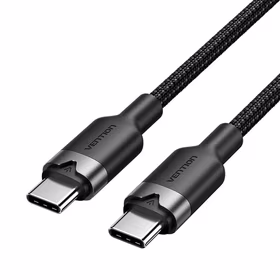 Vention USB-C į C kabelis, apipintas, 3A, 480Mbps, 60W, 2m, BK