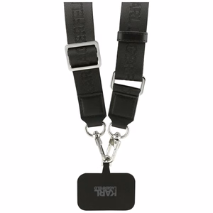 Karl Lagerfeld Big Strap Karl metalinio logotipo Magnetinis dėklas telefonui iPhone 17 Pro - juodas