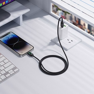 Kabelis su skystųjų kristalų ekranu USB C-Lightning Hoco PD 30W 1,2 m U146 juodas