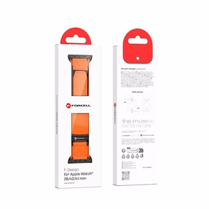 FORCELL F-DESIGN FA05 nailoninis dirželis APPLE laikrodžiui 38 / 40 / 41 mm oranžinis