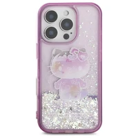 Hello Kitty Liquid Glitter 50 metų jubiliejaus vakarėlio dėklas telefonui iPhone 16 Pro Max - violetinis