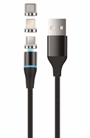 Setty magnetinis kabelis DT 3in1 2,5A 1,0 m KBM-01 juodas JO