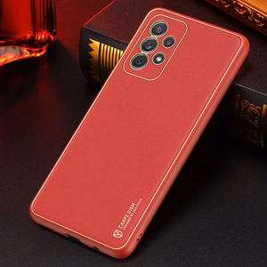 Dux Ducis Yolo elegantiškas dėklas pagamintas iš minkšto TPU ir PU odos Samsung Galaxy A72 4G raudonas