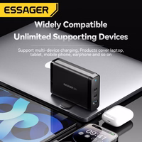 Įkroviklis Essager "Peak 2" juodas 140W (2xPD / QC3.0)