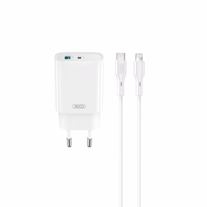 XO wall įkroviklis CE30 PD 30W 1x USB-C 1x USB baltas