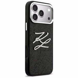 Karl Lagerfeld IML Glitter KL Diamond Logo Dėklas for iPhone 17 Pro Max - juodas