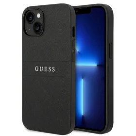 Guess Saffiano dirželis dėklas telefonui iPhone 14 Plus - juodas