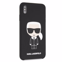 Karl Lagerfeld KLHCI65SLFKBK iPhone XsMax kietasis dėklas juodas/black Silicone Iconic