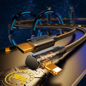 Joyroom S-CL020A6 gaming Lightning / USB-C 90° kabelis, 20W, 1,2 m, juodas