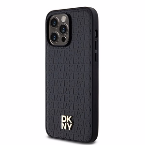 DKNY Odinis raštas metalo logotipas MagSafe dėklas telefonui skirtas iPhone 13 Pro Max - juodas