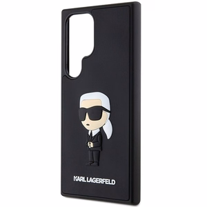 Karl Lagerfeld 3D guminis Ikonik dėklas telefonui Samsung Galaxy S24 Ultra - juodas