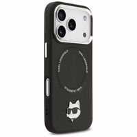 Karl Lagerfeld Choupette Pin Magnetinis dėklas telefonui iPhone 17 Pro - juodas