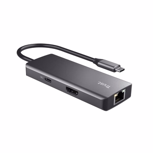 Trust Dalyx - 6-in-1 USB-C daugiafunkcis adapteris, 1000 Mbit/s (sidabrinis)