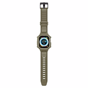 Spigen Rugged Armor Pro - Dirželis su dėklu, skirtas Apple Watch Ultra 49 mm (Vintage Khaki)