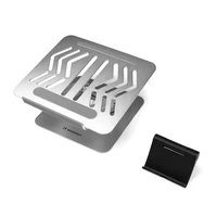 Wozinsky WRS-CPY84SS aliuminis nešiojamojo kompiuterio ir planšetės stovas + nemokamas išmaniojo telefono stovas - sidabrinis