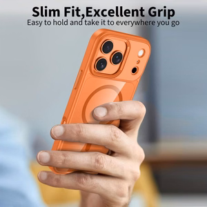 Tech-Protect MagMat MagSafe dėklas telefonui iPhone 17 Pro Max - skaidriai oranžinis