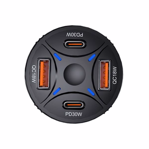 Wozinsky WLS-04 60W automobilinis įkroviklis, 2xUSB-C ir 2xUSB-A, juodas