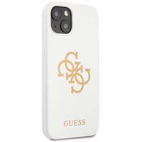 Guess GUHCP13SLS4GGWH iPhone 13 mini 5.4 silikoninis 4G logotipo kietasis dėklas - baltas