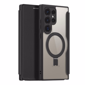 Dux Ducis Skin X Pro dėklas su atvartu ir magnetiniu žiedu Samsung S24 Ultra - juodas
